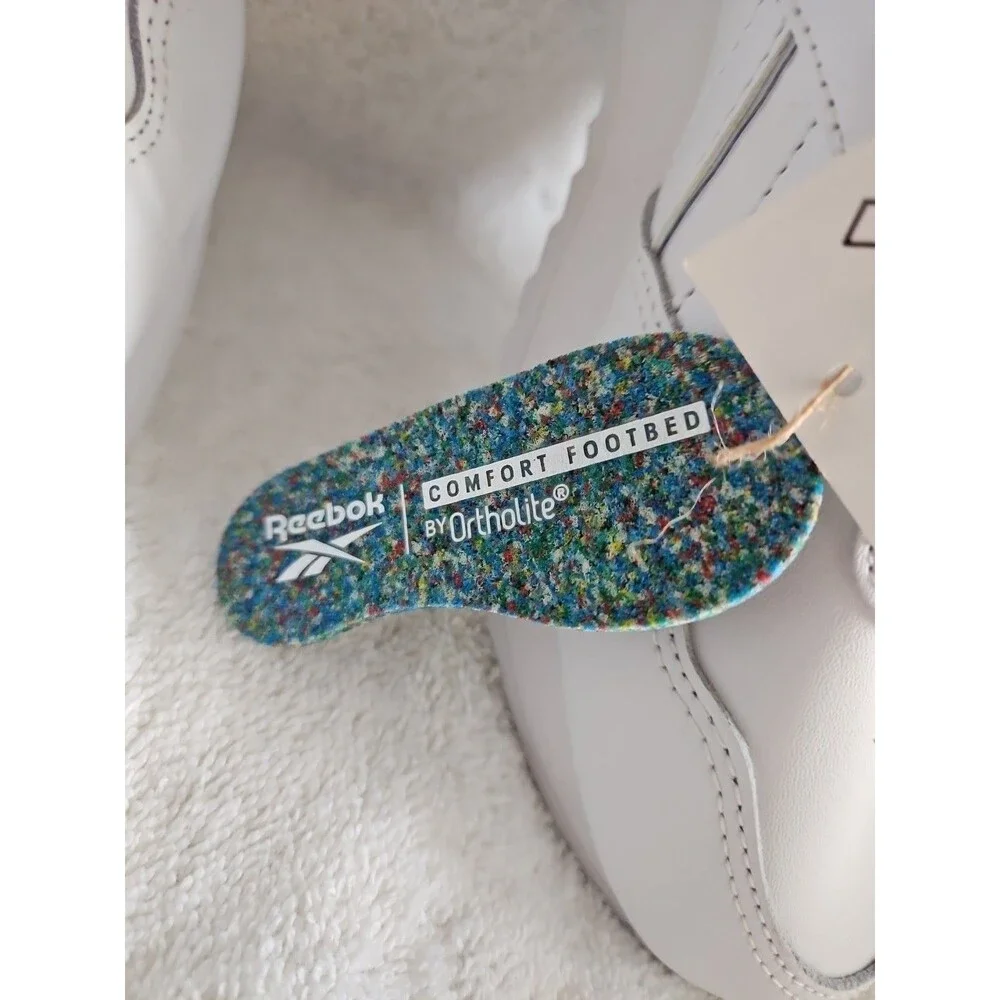 Reebok Harman Ripple Clip  Running Shoes White Iridescent Trim NEW Sz 8.5